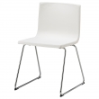 BERNHARD Silla cromada/piel KAVAT blanco