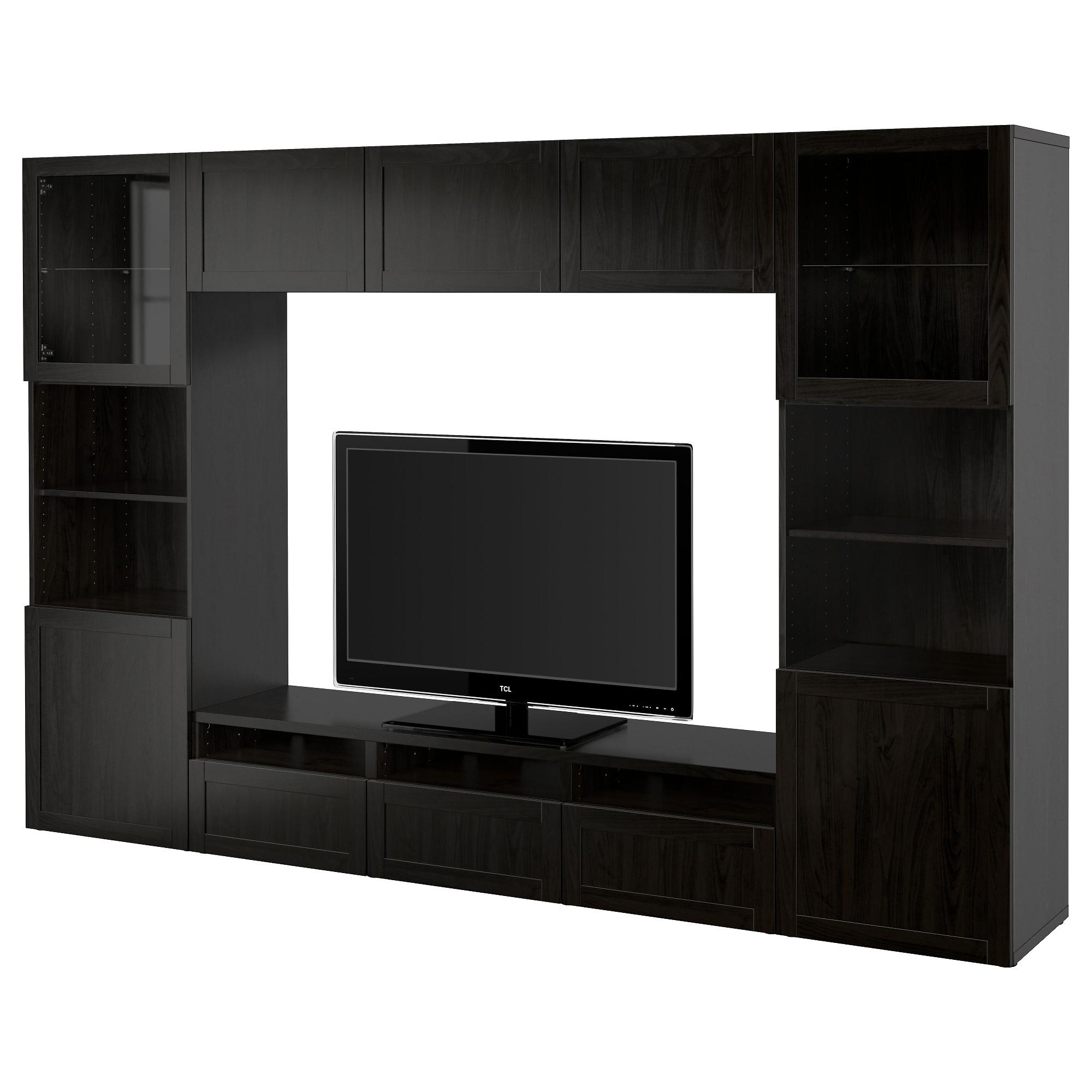 Besta Tv Storage Combination Glass Doors